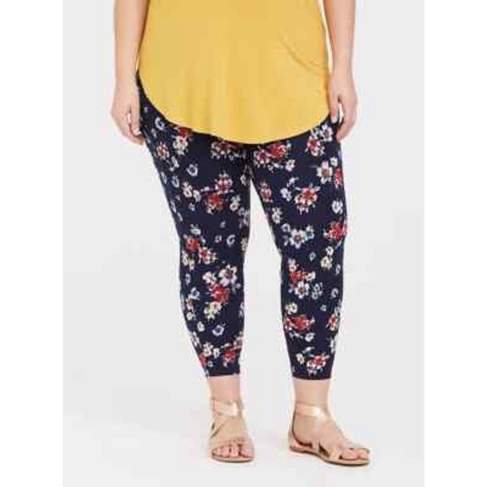 Torrid Navy Floral Leggings Plus Size 1X